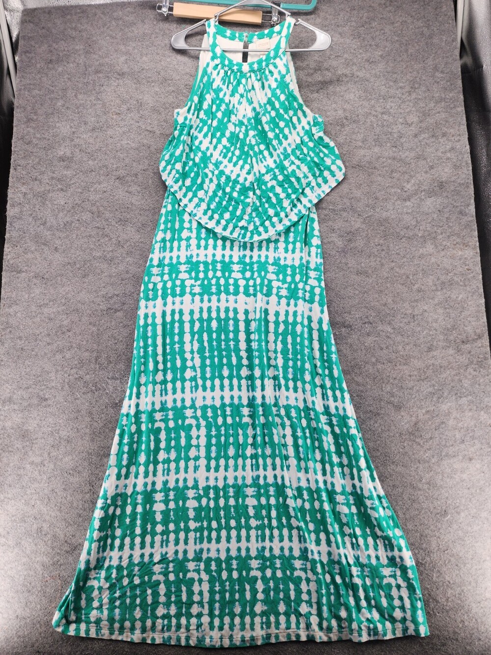 Chicos Dress Womens 0 US Small Sleeveless Green Maxi